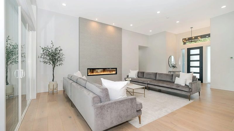 Sala com lareira a gás