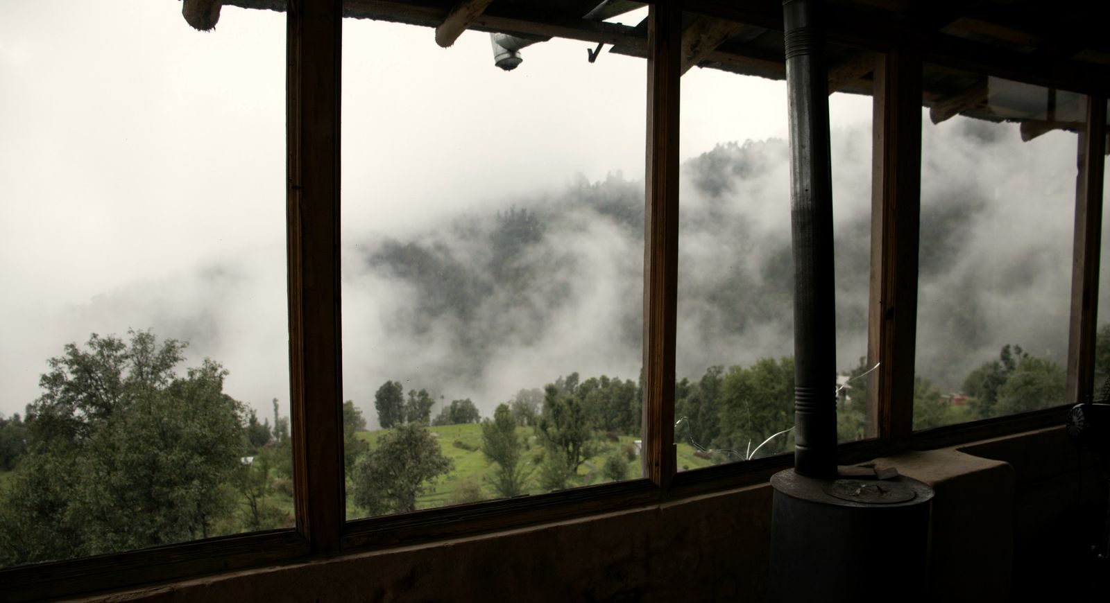 Vista da sala numa manhã de inverno